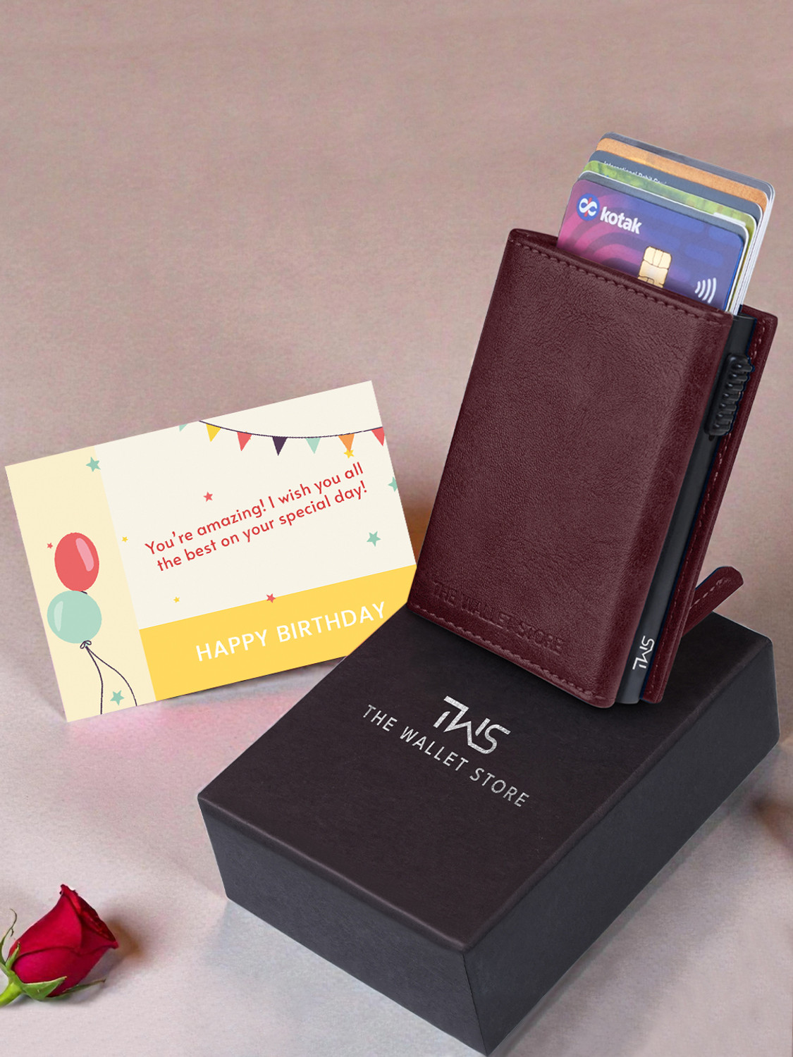 Image of thewalletstore Men Casual, Travel, Trendy Maroon Artificial Leather Wallet