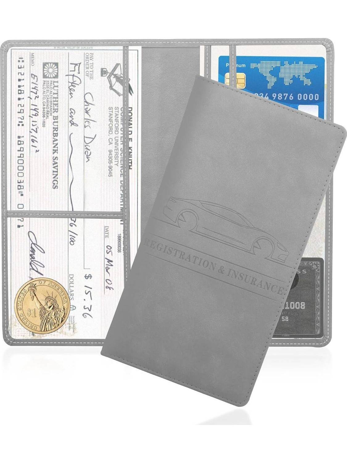 Amirate Men & Women Casual Grey Artificial Leather Document Holder