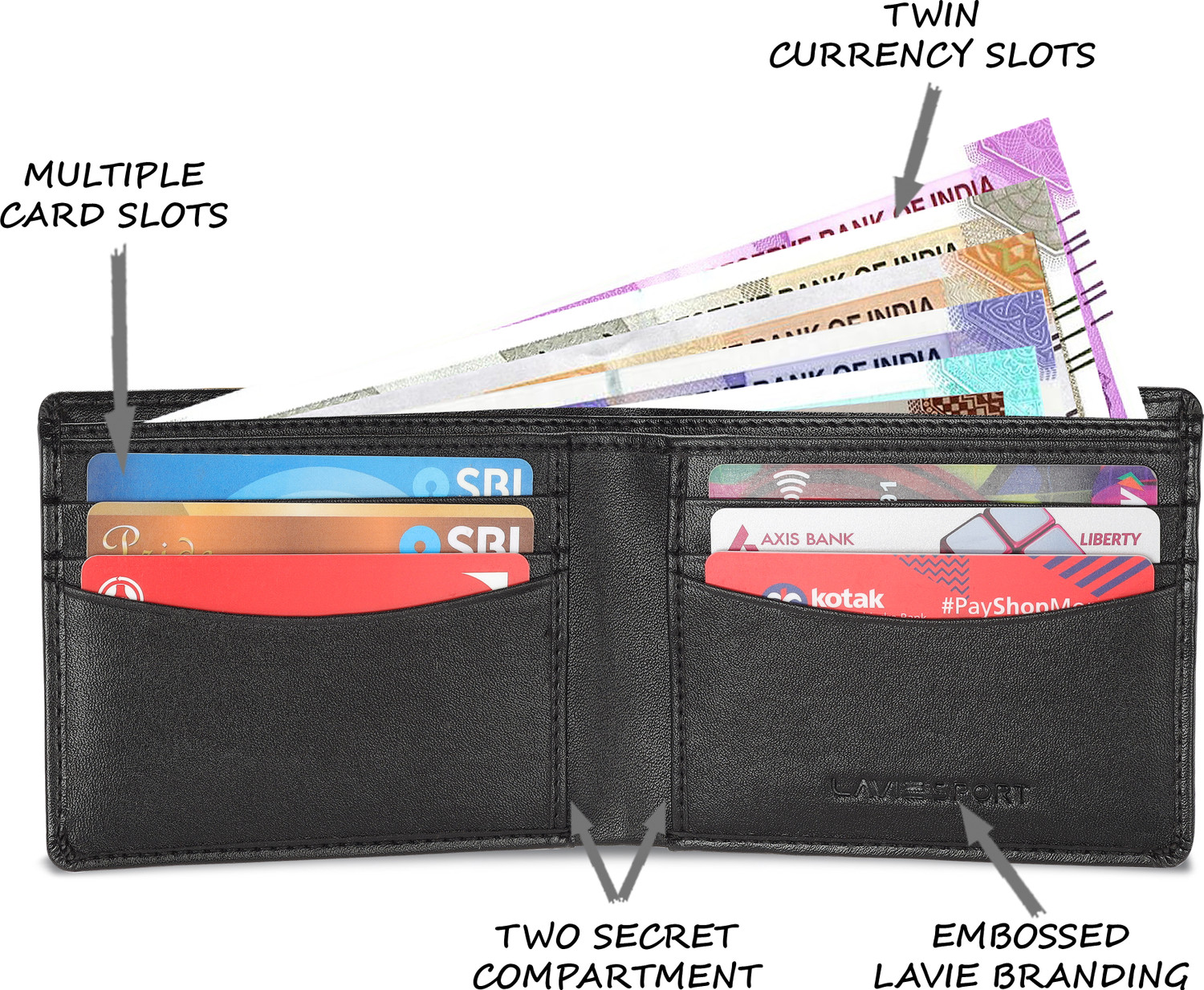 Image of Lavie Sport Men Casual Black Artificial Leather Card Holder