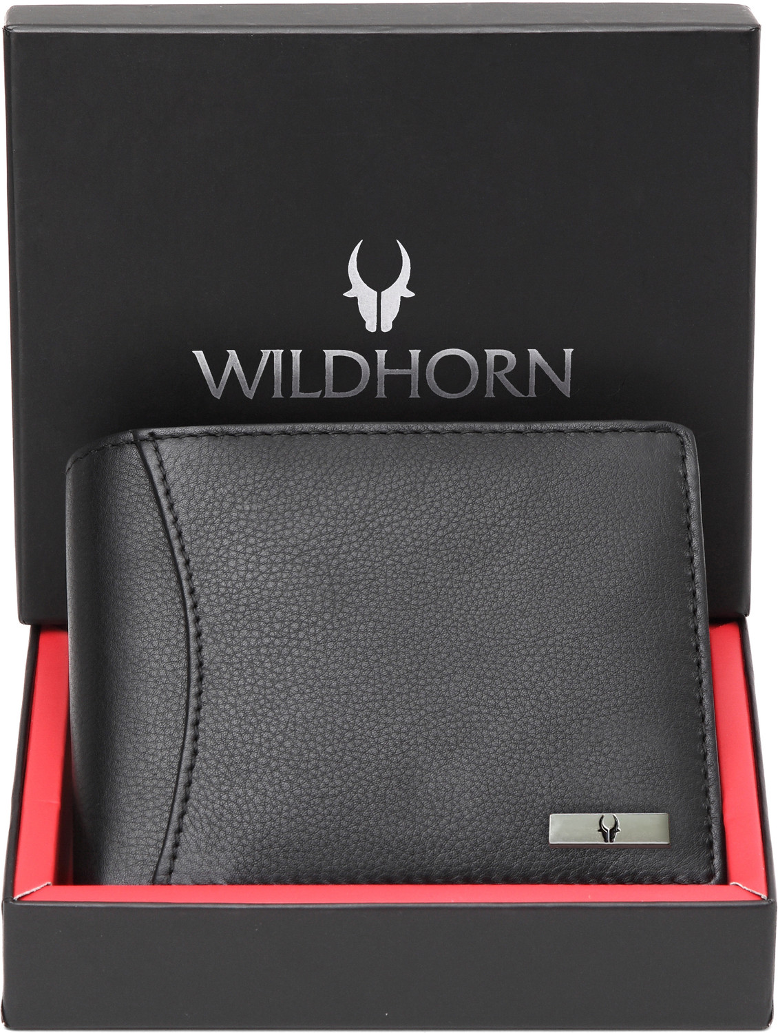 WILDHORN Men Casual Black Genuine Leather Wallet