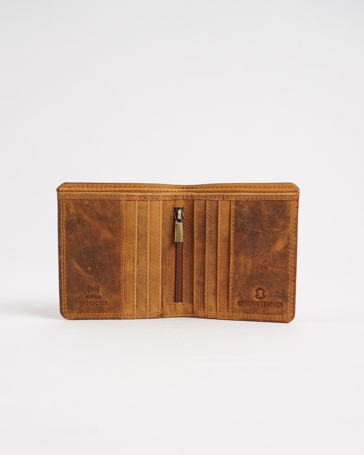 Image of BELFORD ENGLAND Men Tan Genuine Leather Wallet