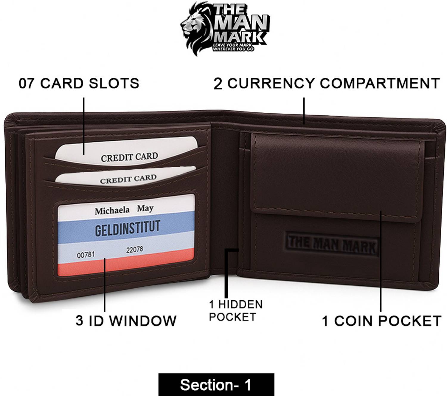 The Man Mark Brown Leather Wallet - Image 2
