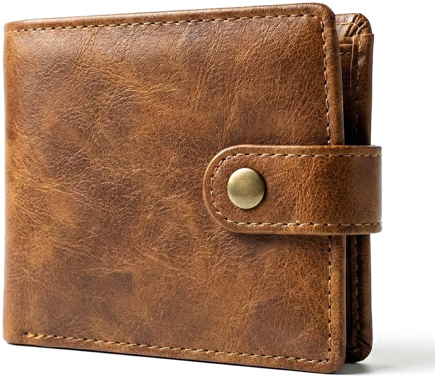 Al-hikma Men Brown Genuine Leather Wallet