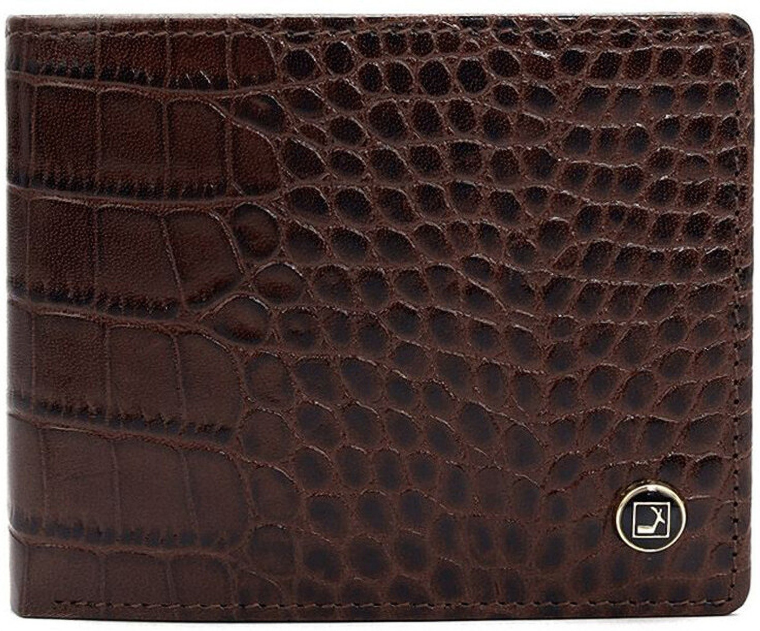 Image of Da Milano Men Casual Brown Genuine Leather Wallet (3 Card Slots)