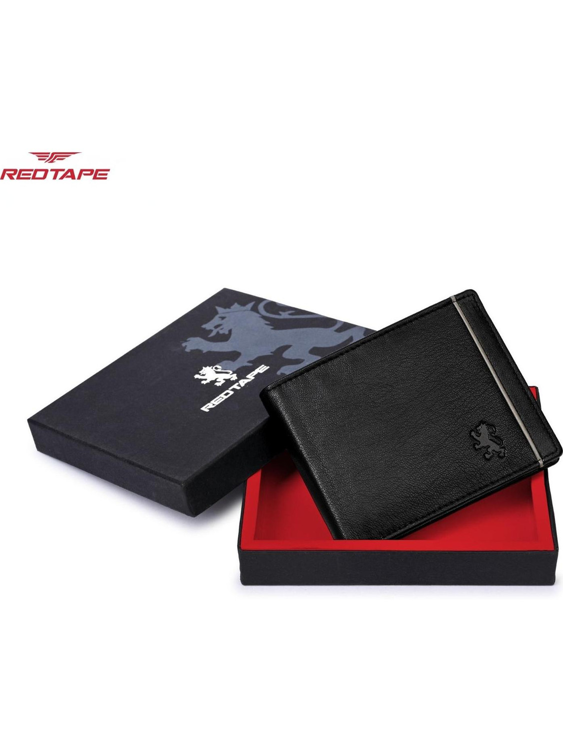 RED TAPE Men Casual, Formal Black, Grey Genuine Leather Wallet