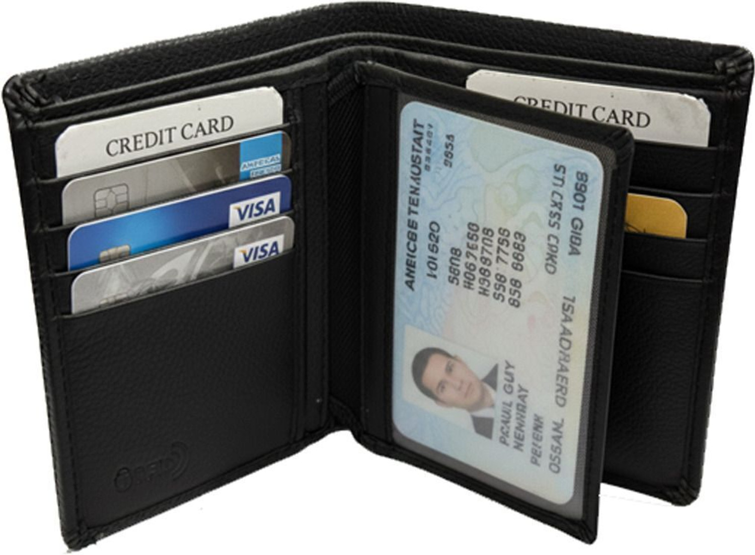 Image of Leder Street Men Formal, Travel, Trendy Black Genuine Leather Wallet