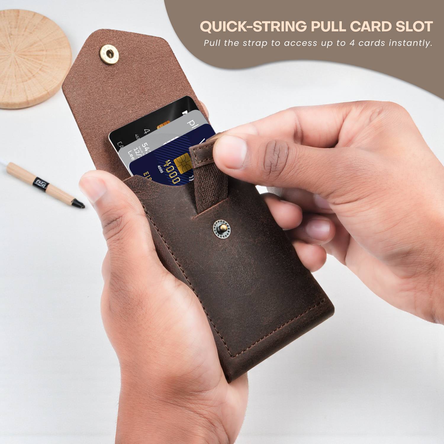 thewalletstore Men Brown Leather Wallet - Image 2