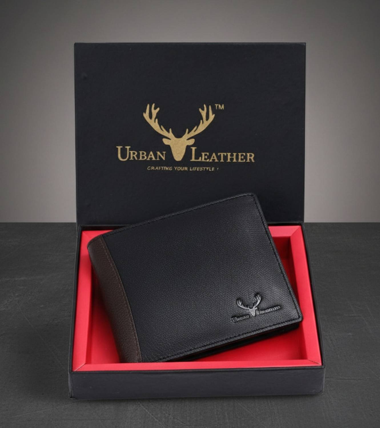 URBAN Men Black Genuine Leather Wallet - Image 1