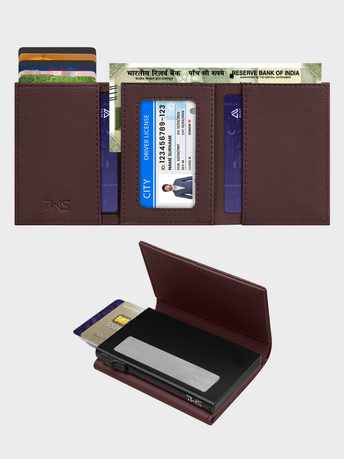 thewalletstore Brown Artificial Leather Travel Wallet - Image 4