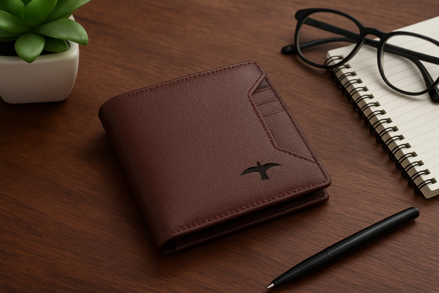Image of BULLFINCH Men Evening /Party, Trendy, Casual Brown Artificial Leather Wallet
