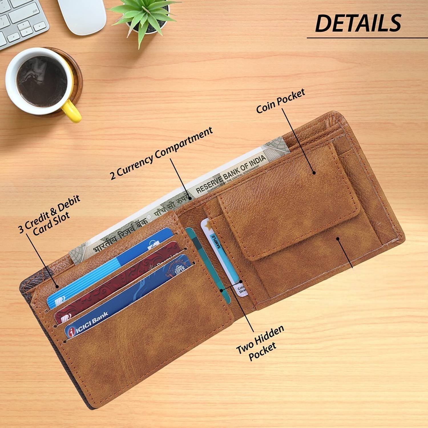 KILLER Men Casual Brown Artificial Leather Wallet - Image 2