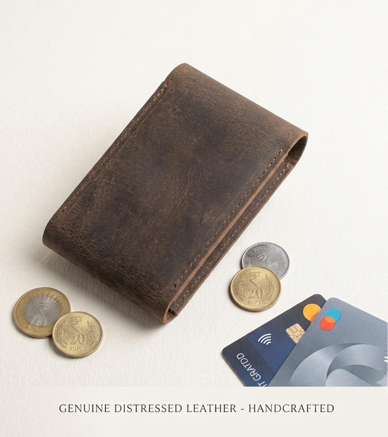 Image of MUTATE Men Trendy, Casual, Formal, Travel Brown Genuine Leather Wallet