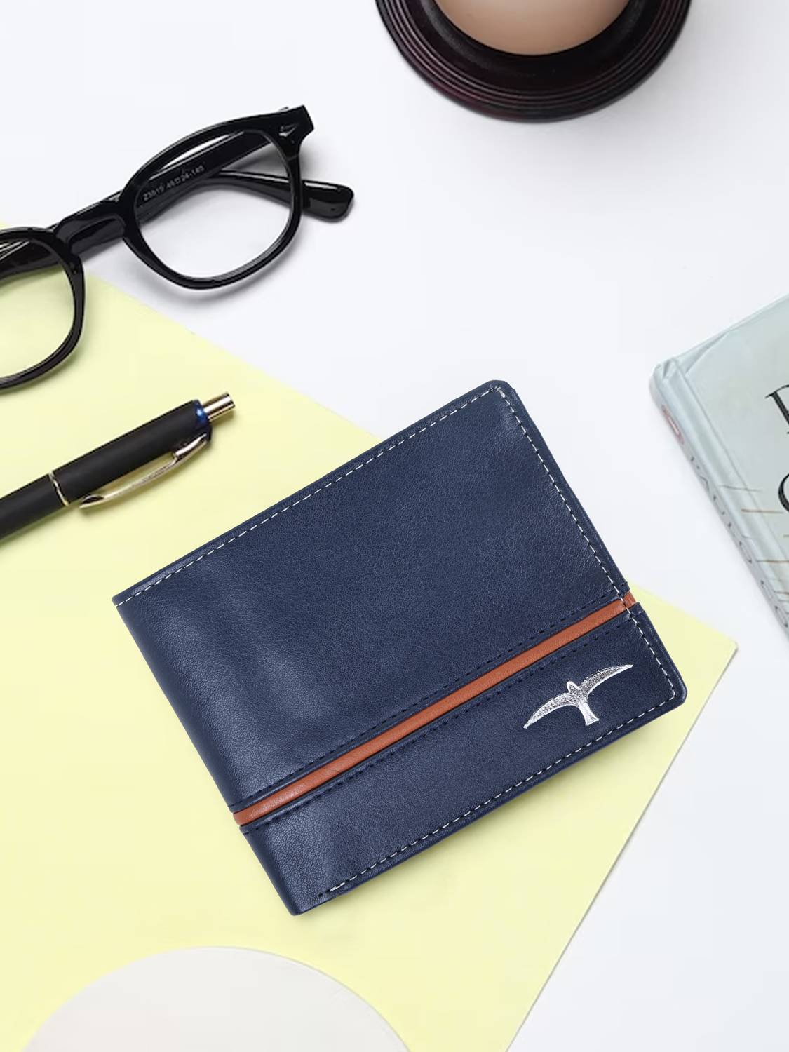 BULLFINCH Men Evening/Party, Formal Blue Genuine Leather Wallet