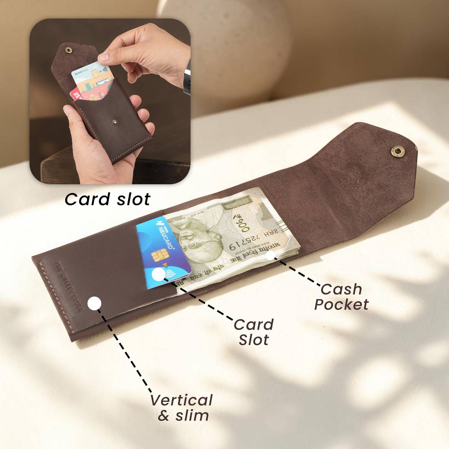 thewalletstore Men Brown Genuine Leather Wallet - Image 3