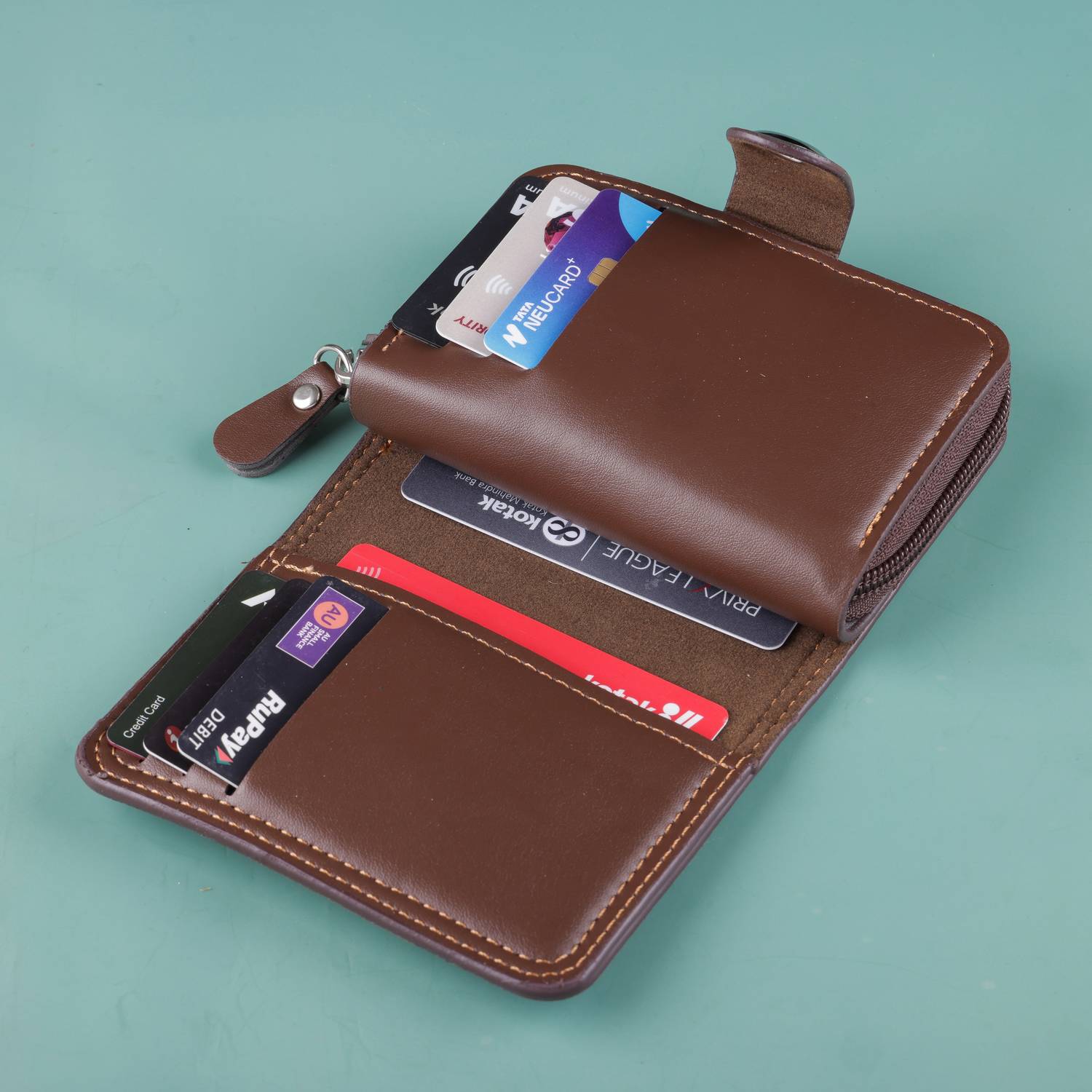 watchstar Brown Artificial Leather Card Holder - Image 5