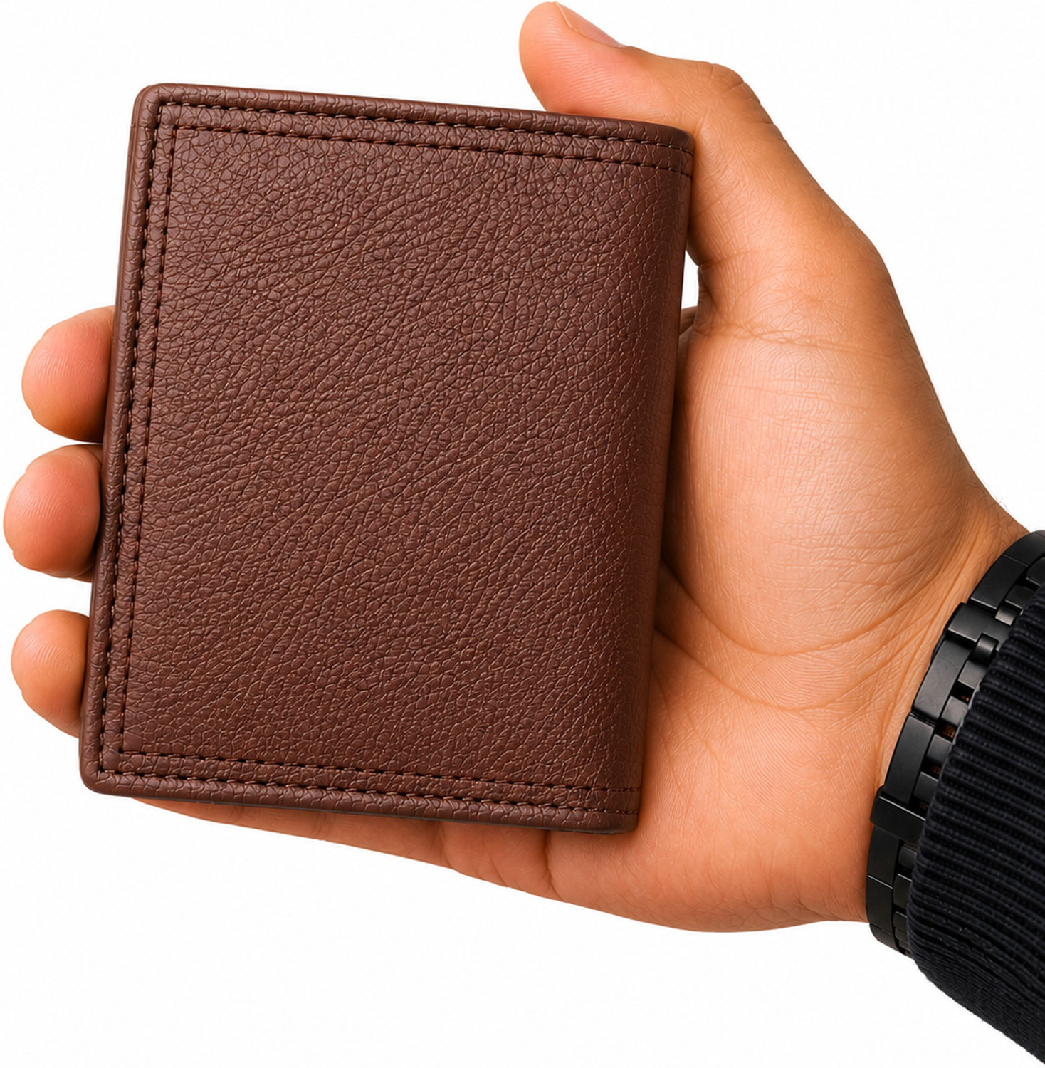 Image of Velbero Men Casual, Ethnic, Evening /Party, Formal, Travel, Trendy Brown Artificial Leather Card Holder