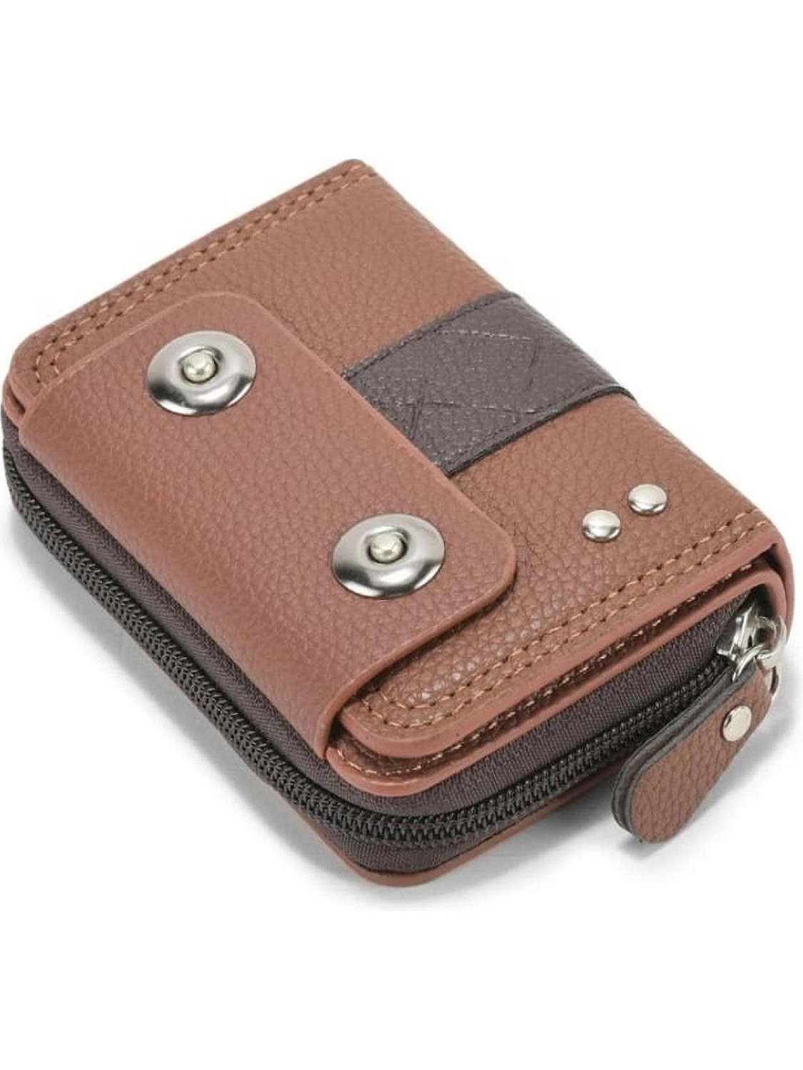 Image of LEATHERSCRAFTS Men Formal Tan Artificial Leather Card Holder
