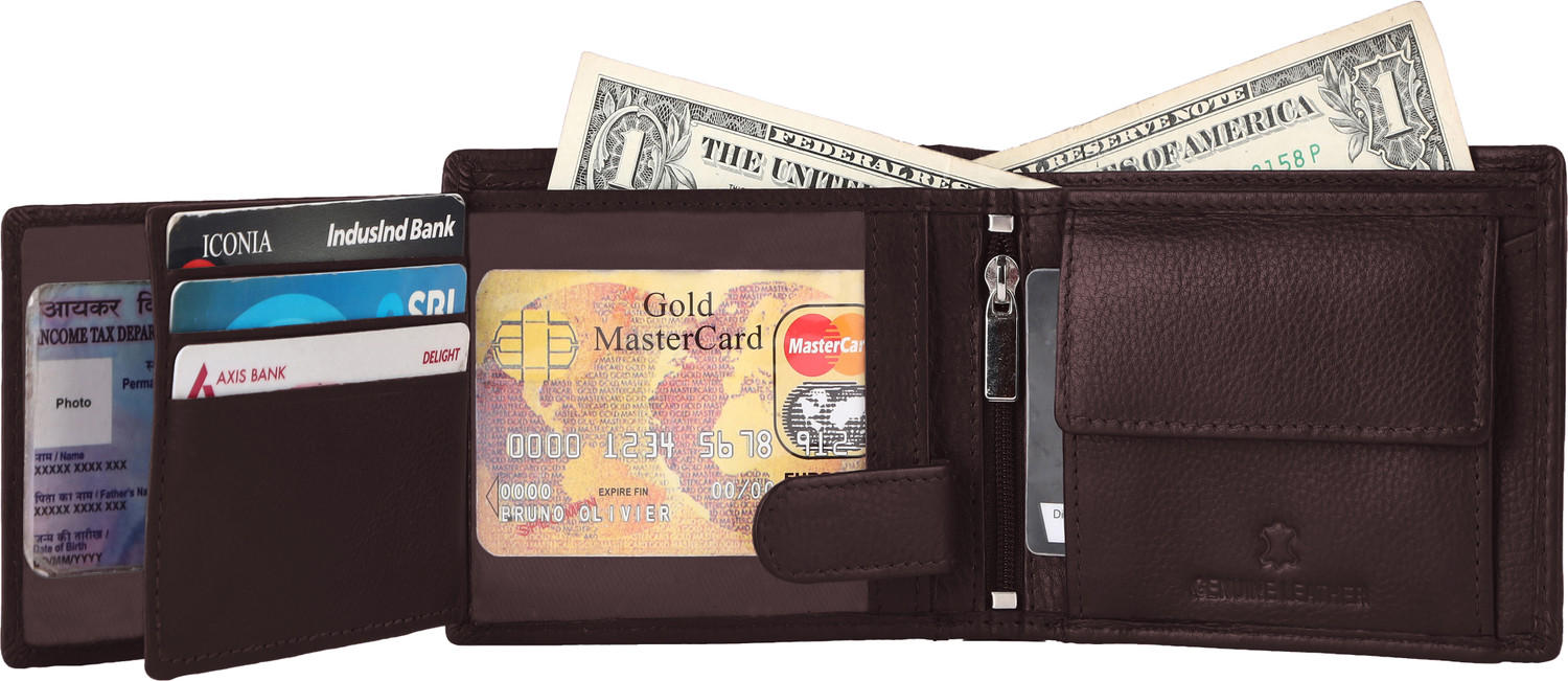 Image of SKINBULL Men Casual, Formal Brown Genuine Leather Wallet