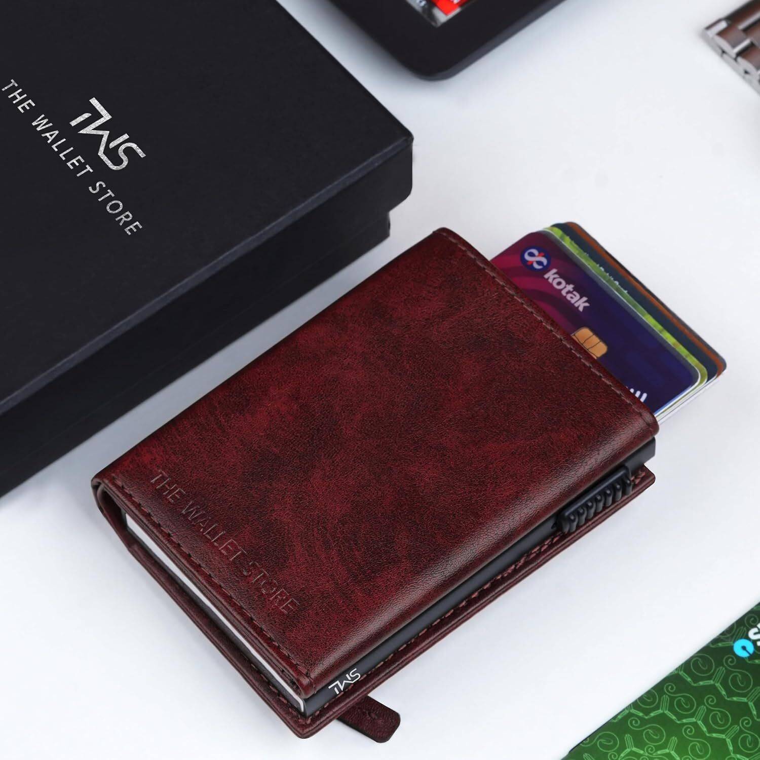 thewalletstore Men Maroon Leather Wallet - Image 5