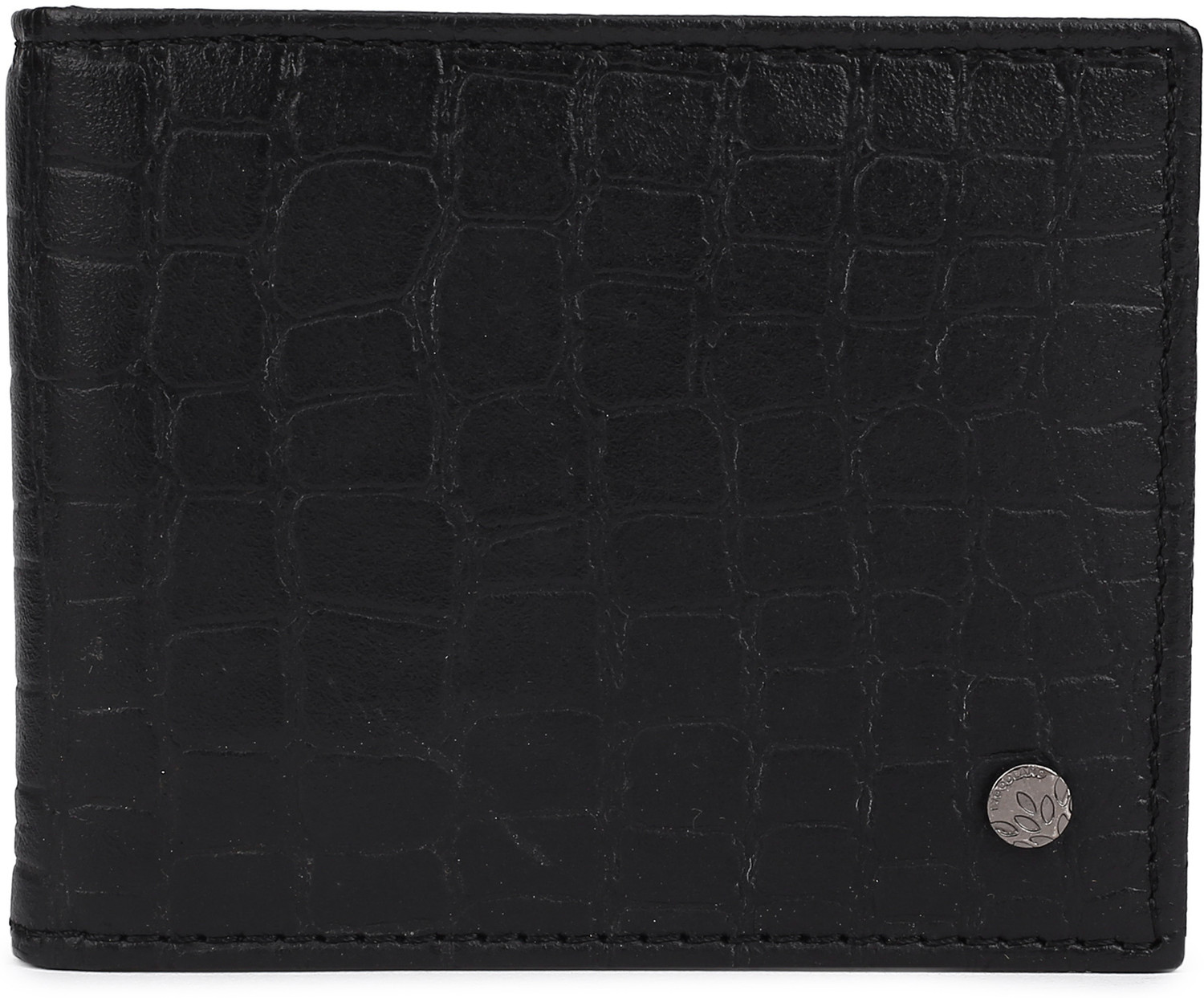 Image of WOODLAND Men Casual Black Genuine Leather Money Clip