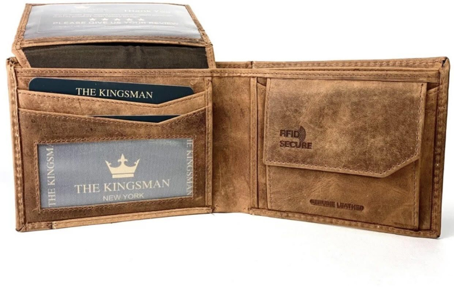 Image of THE KINGSMAN NEWYORK Men Brown Genuine Leather Wallet