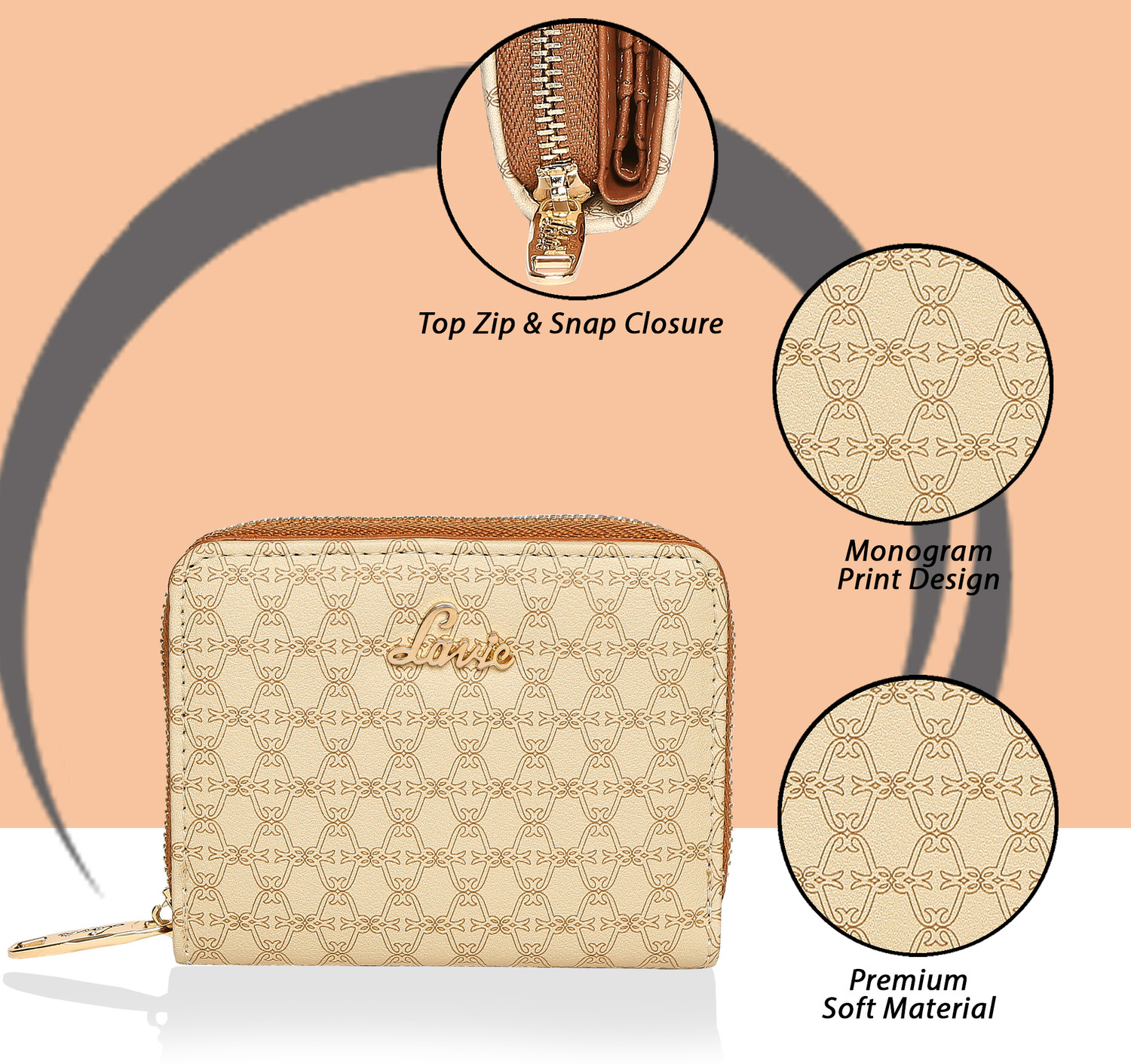 Image of LAVIE Women Casual Beige Artificial Leather Wallet