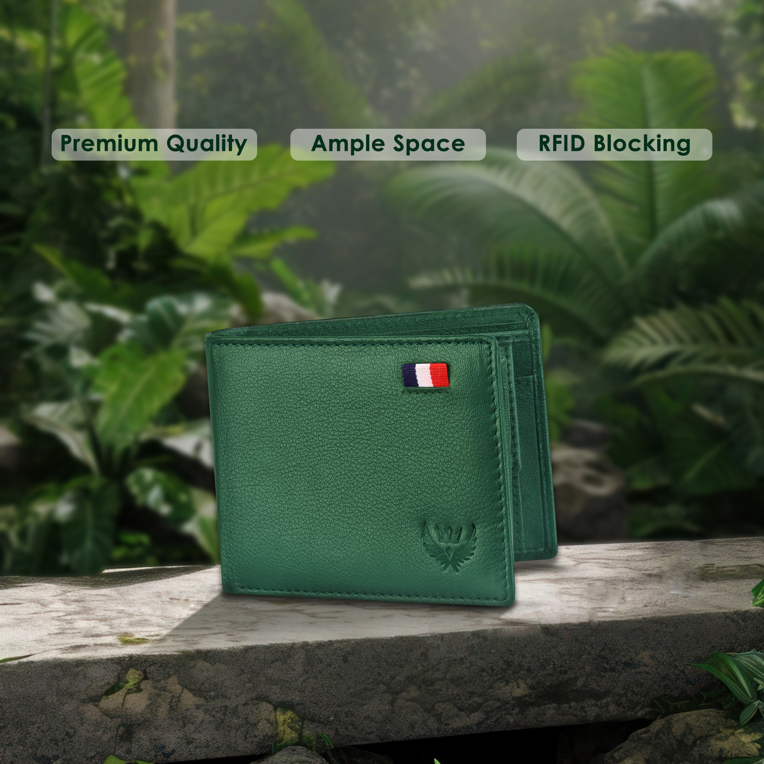 LORENZ Men Casual, Formal Green Genuine Leather Wallet