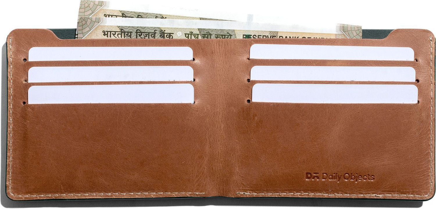 Image of DailyObjects Men & Women Casual Green Genuine Leather Wallet