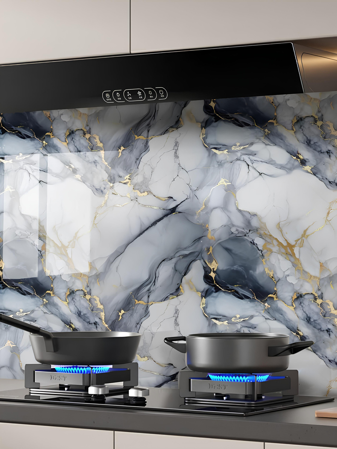 Image of voltify 200 cm Waterproof Wall Sticker For Kitchen & Home Decor - Glossy Marble Pattern Self Adhesive Sticker