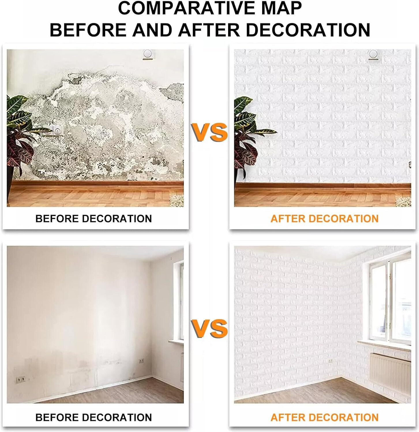Image of VYAKAT 70 cm x 77 cm Waterproof Decorative Vinyl Wallpaper