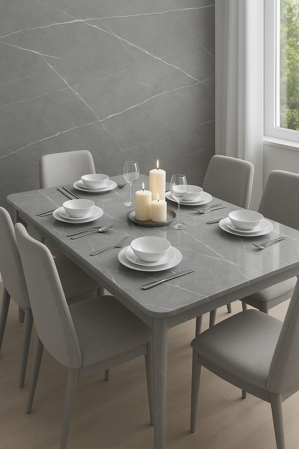 Image of voltify 200 cm Waterproof Wall Sticker For Kitchen & Home Decor - Glossy Marble Pattern Self Adhesive Sticker