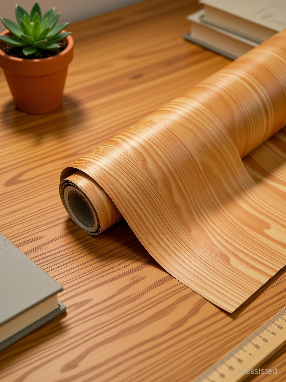 Image of ELTON 300 cm x 45 cm Waterproof Decorative Vinyl Wallpaper (Brown)