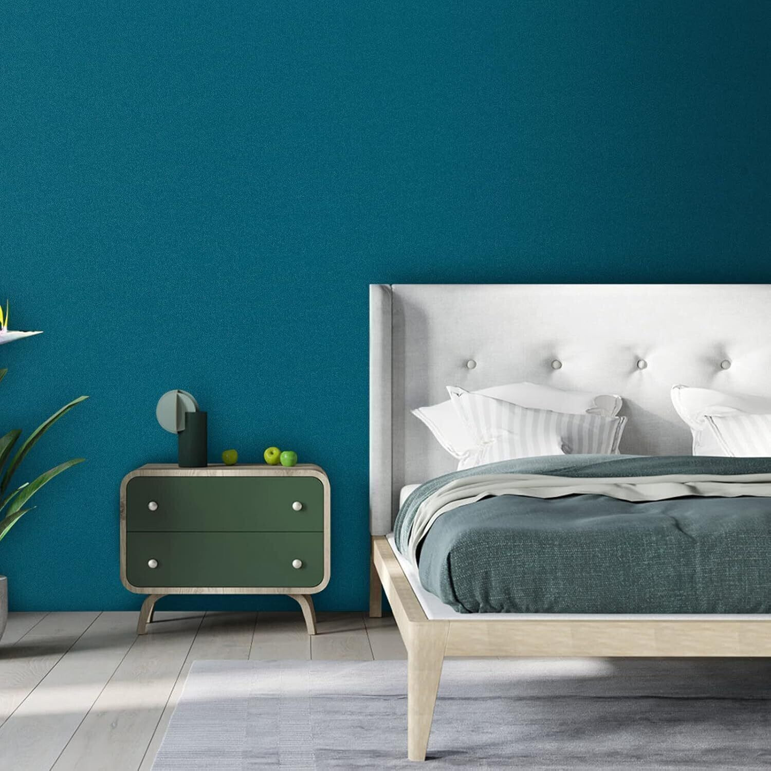 Image of FOKRIM 300 cm x 45 cm Waterproof Decorative Vinyl Wallpaper (Green)