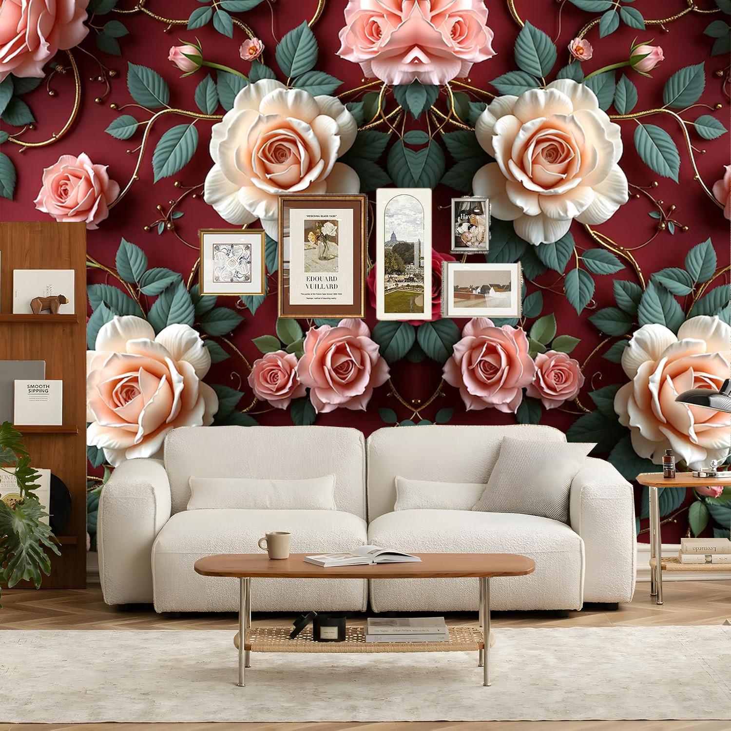Image of ADM DECOR 100 cm x 40 cm Waterproof Floral & Botanical Vinyl Wallpaper