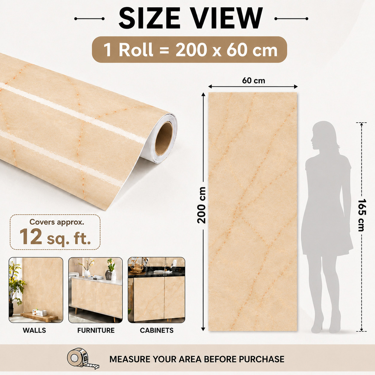 Image of NANCY 200 cm x 60 cm Waterproof Floral & Botanical Vinyl Wallpaper