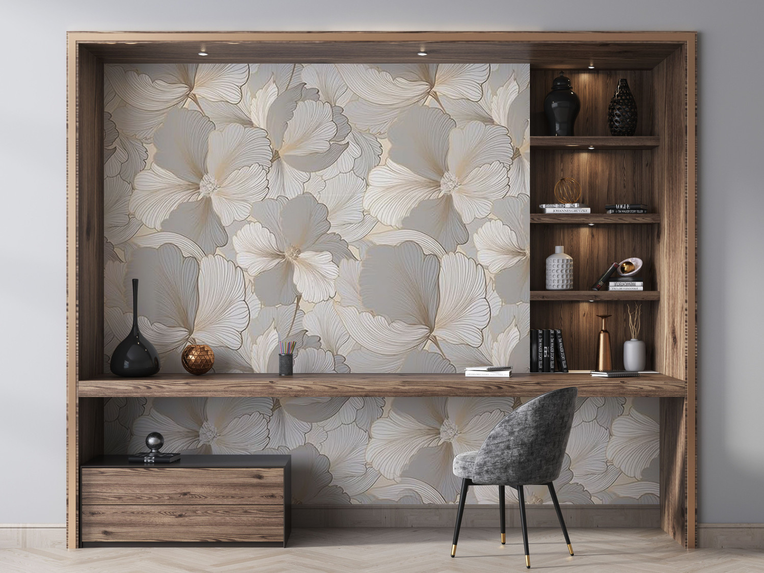 Image of FOKRIM 300 cm x 45 cm Waterproof Floral & Botanical Vinyl Wallpaper