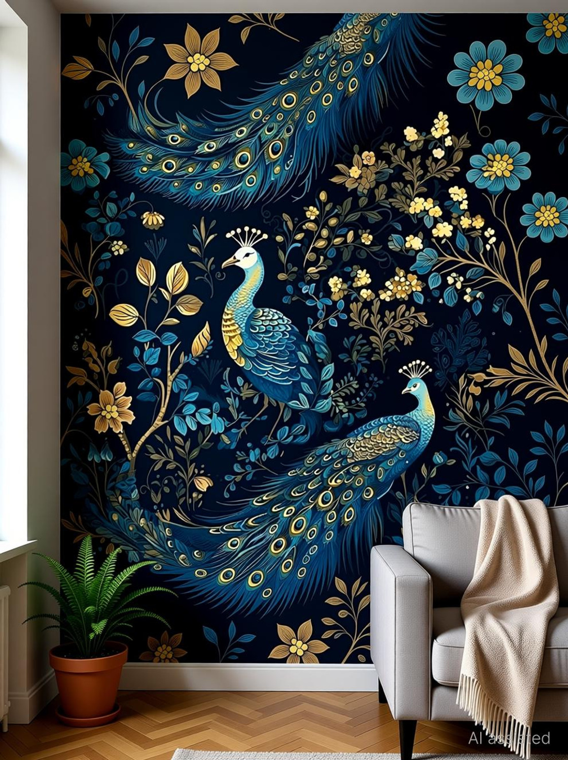 Image of HOMEMATES 304.8 cm x 45.72 cm Waterproof Floral & Botanical Vinyl Wallpaper