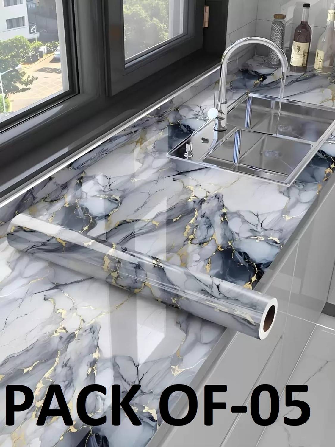 ASKCREW 200 cm x 60 cm Waterproof Abstract Vinyl Wallpaper