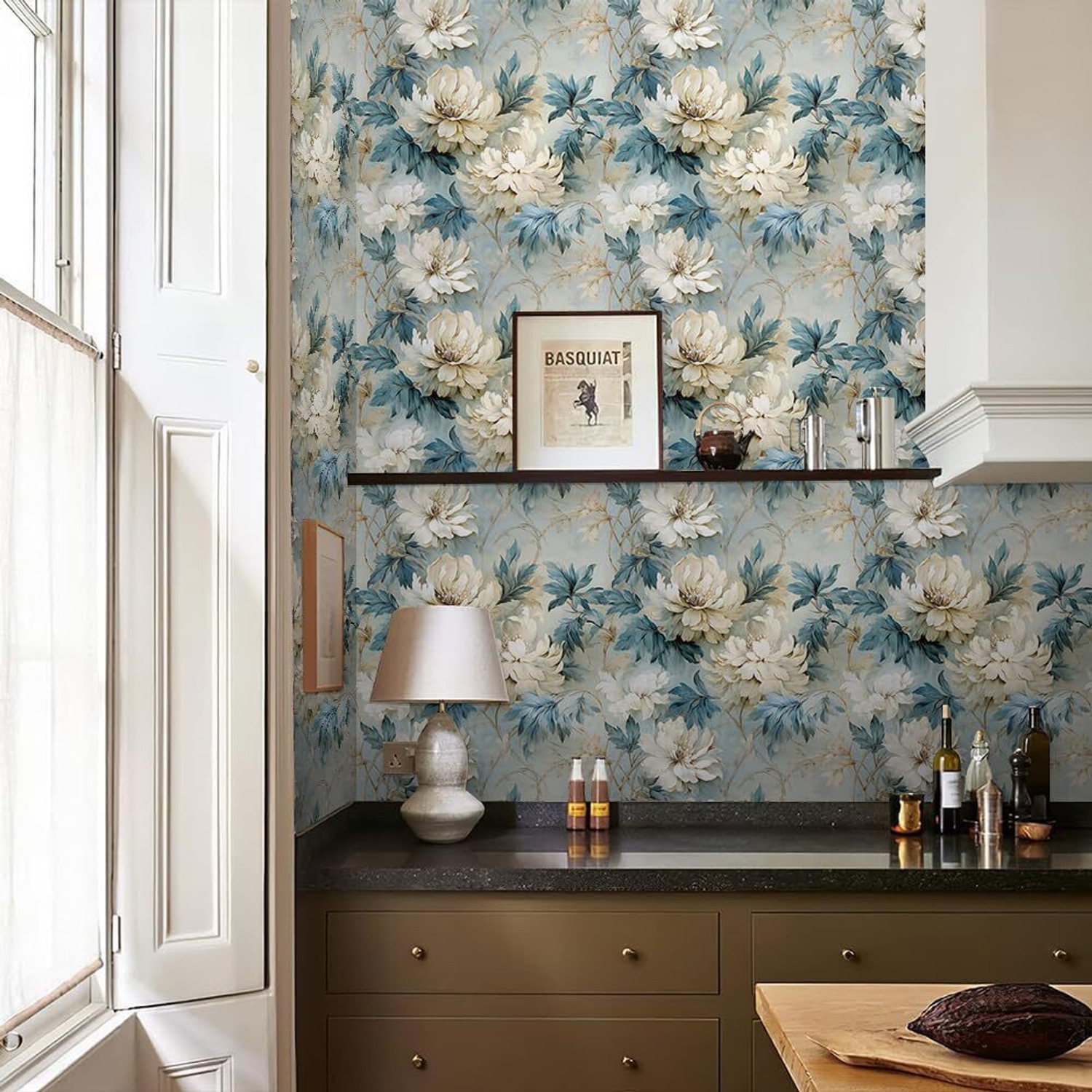 Image of HOMEMATES 304.8 cm x 45.72 cm Waterproof Floral & Botanical Vinyl Wallpaper