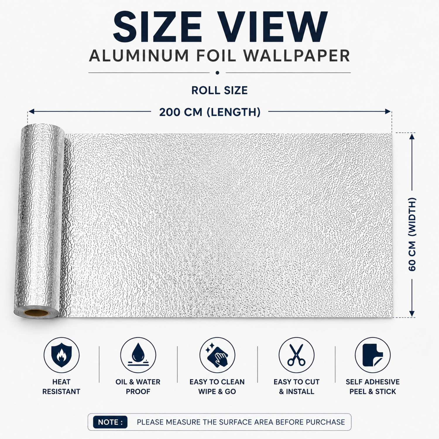 Image of AMBDDED 200 cm x 60 cm Waterproof Decorative Vinyl Wallpaper