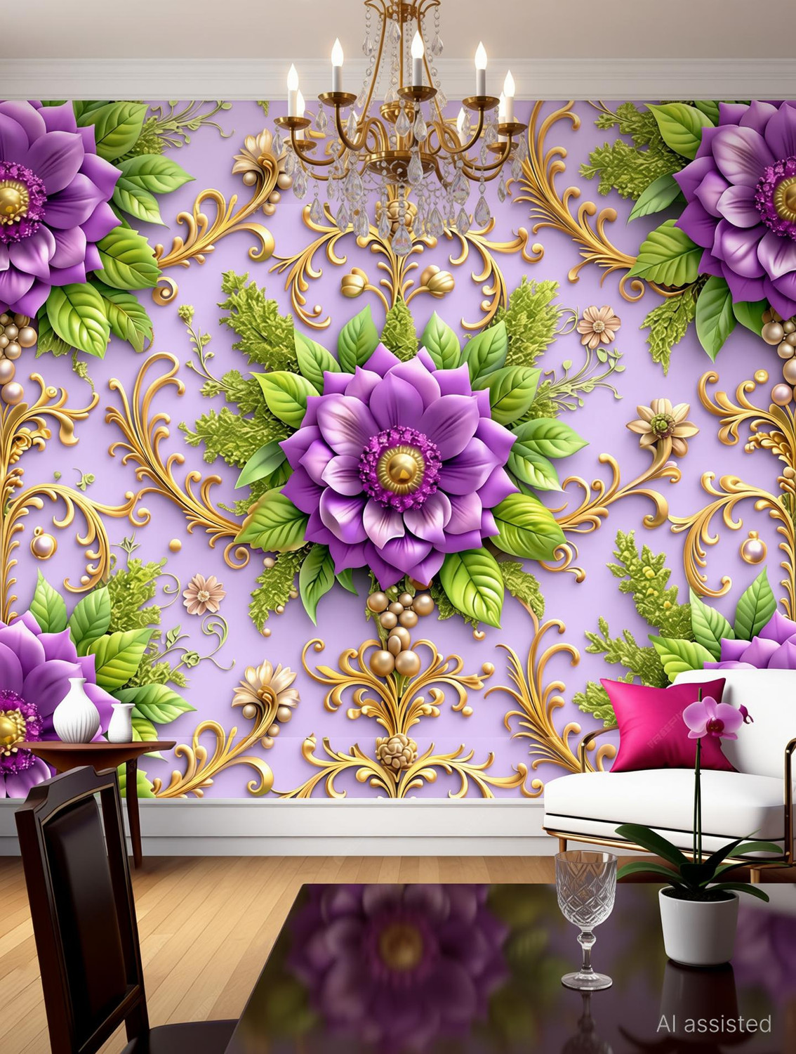 Image of WLEXP 40 cm x 200 cm Waterproof Floral & Botanical Vinyl Wallpaper