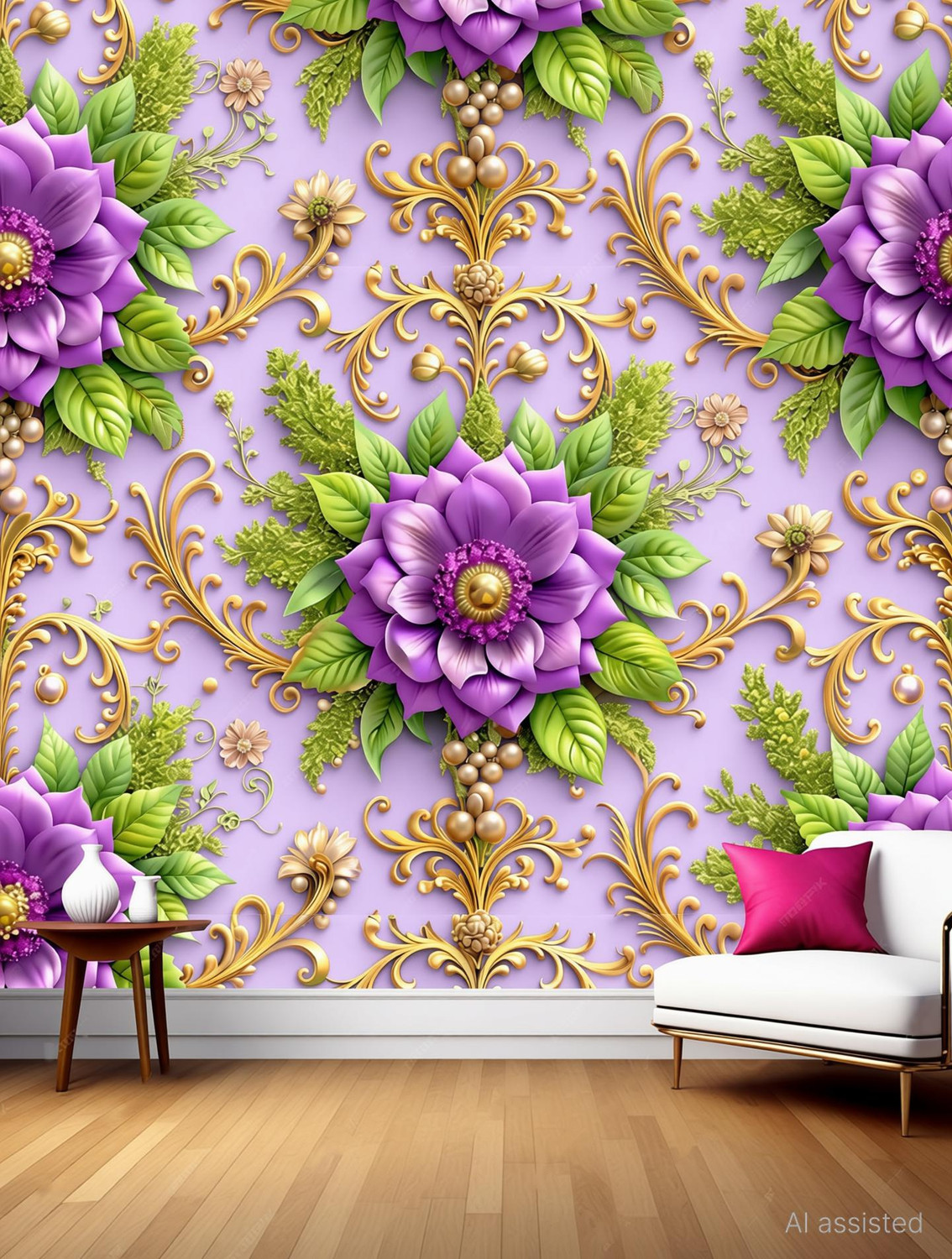 Image of WLEXP 40 cm x 200 cm Waterproof Floral & Botanical Vinyl Wallpaper