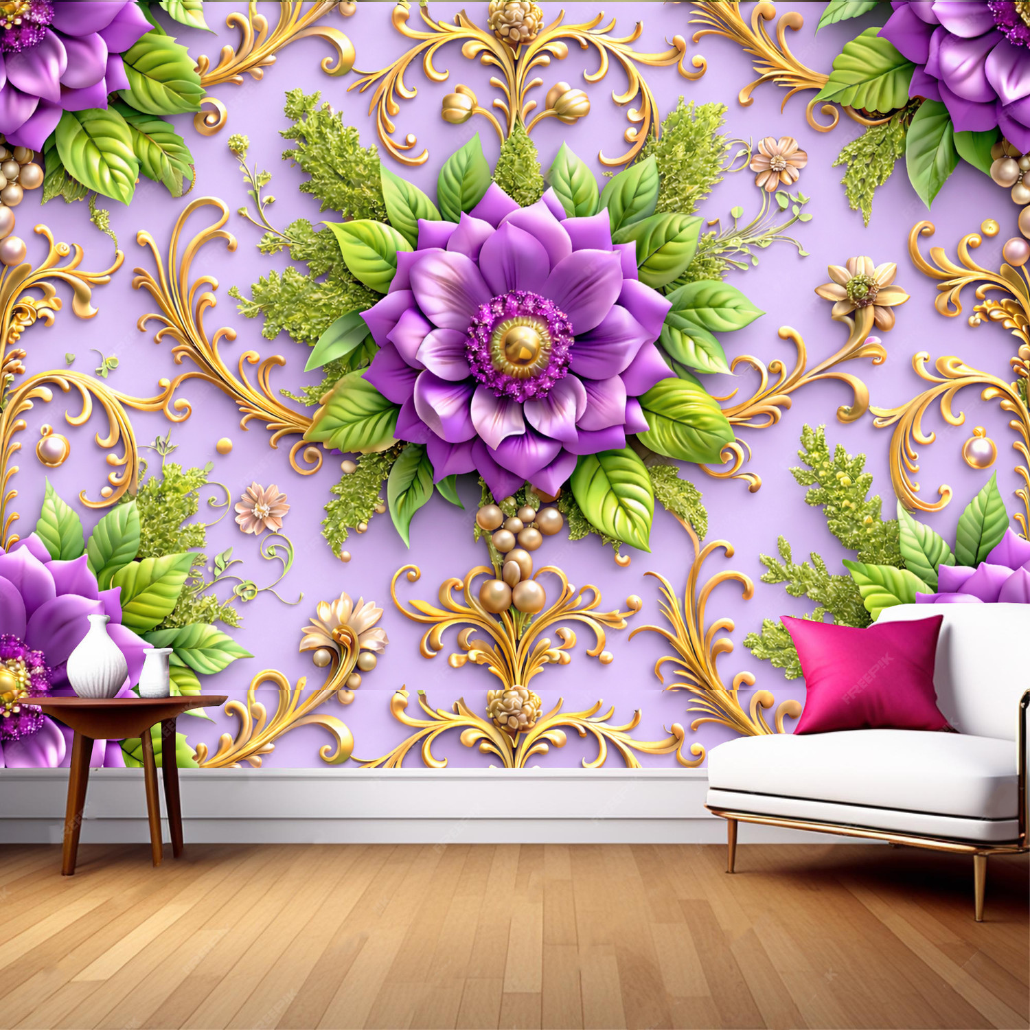 Image of WLEXP 40 cm x 200 cm Waterproof Floral & Botanical Vinyl Wallpaper