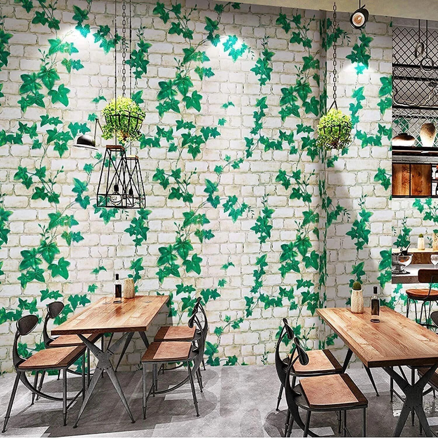 Image of FOKRIM 300 cm x 45 cm Waterproof Floral & Botanical Vinyl Wallpaper