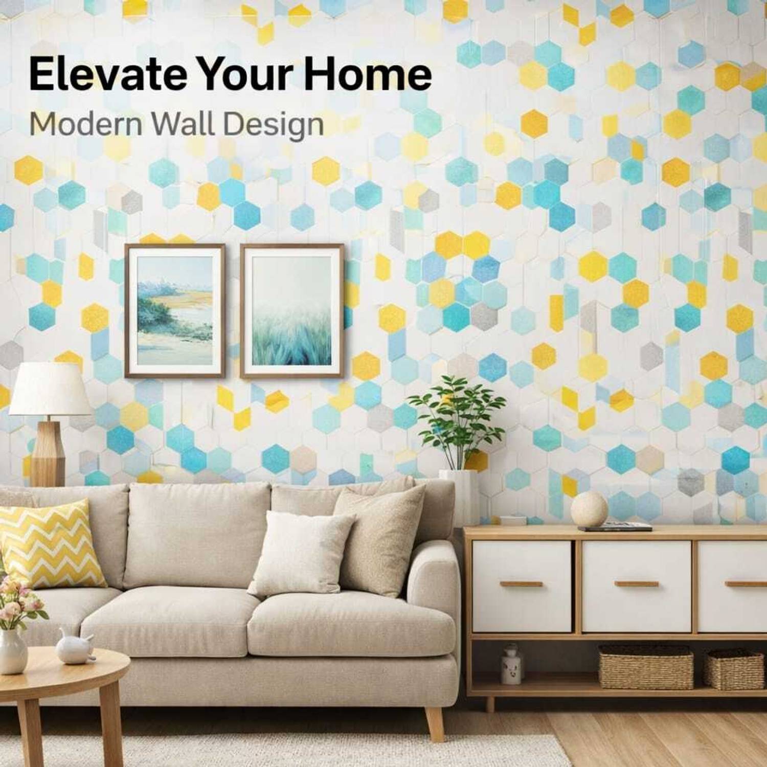 BLISSFUL NEST 70 cm x 70 cm Waterproof Decorative Embossed Wallpaper