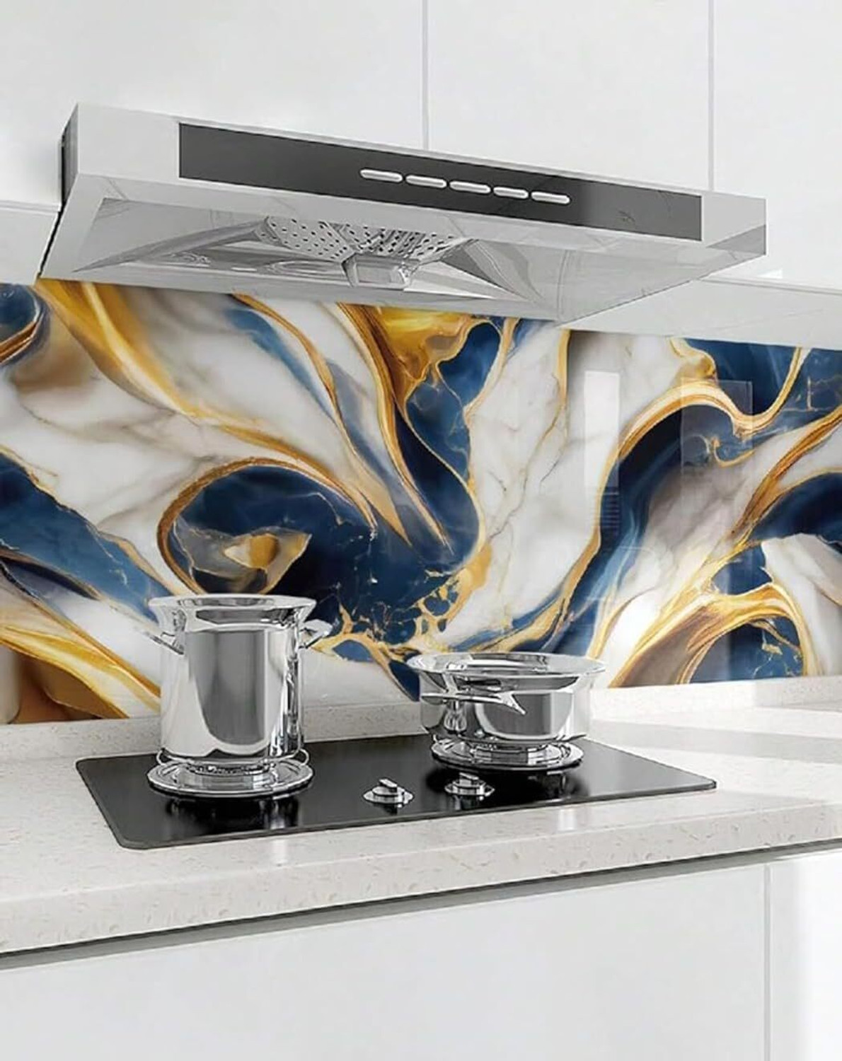 Image of SIRTERIQ 200 cm Self-Adhesive Removable Shining Oil Proof & Waterproof Kitchen Marble Sticker Self Adhesive Sticker