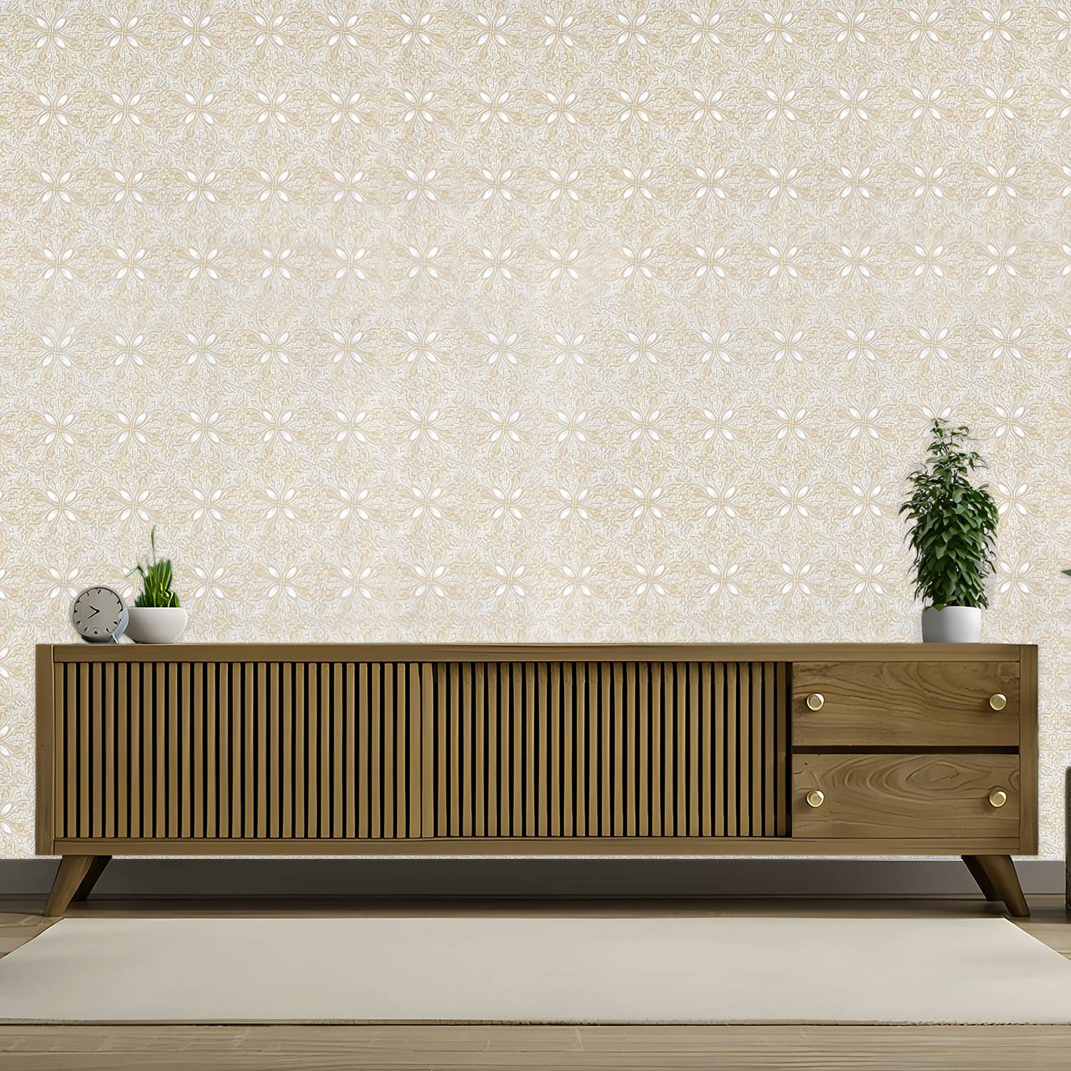 AmazingKarts 300 cm x 45 cm Waterproof Floral & Botanical Vinyl Wallpaper