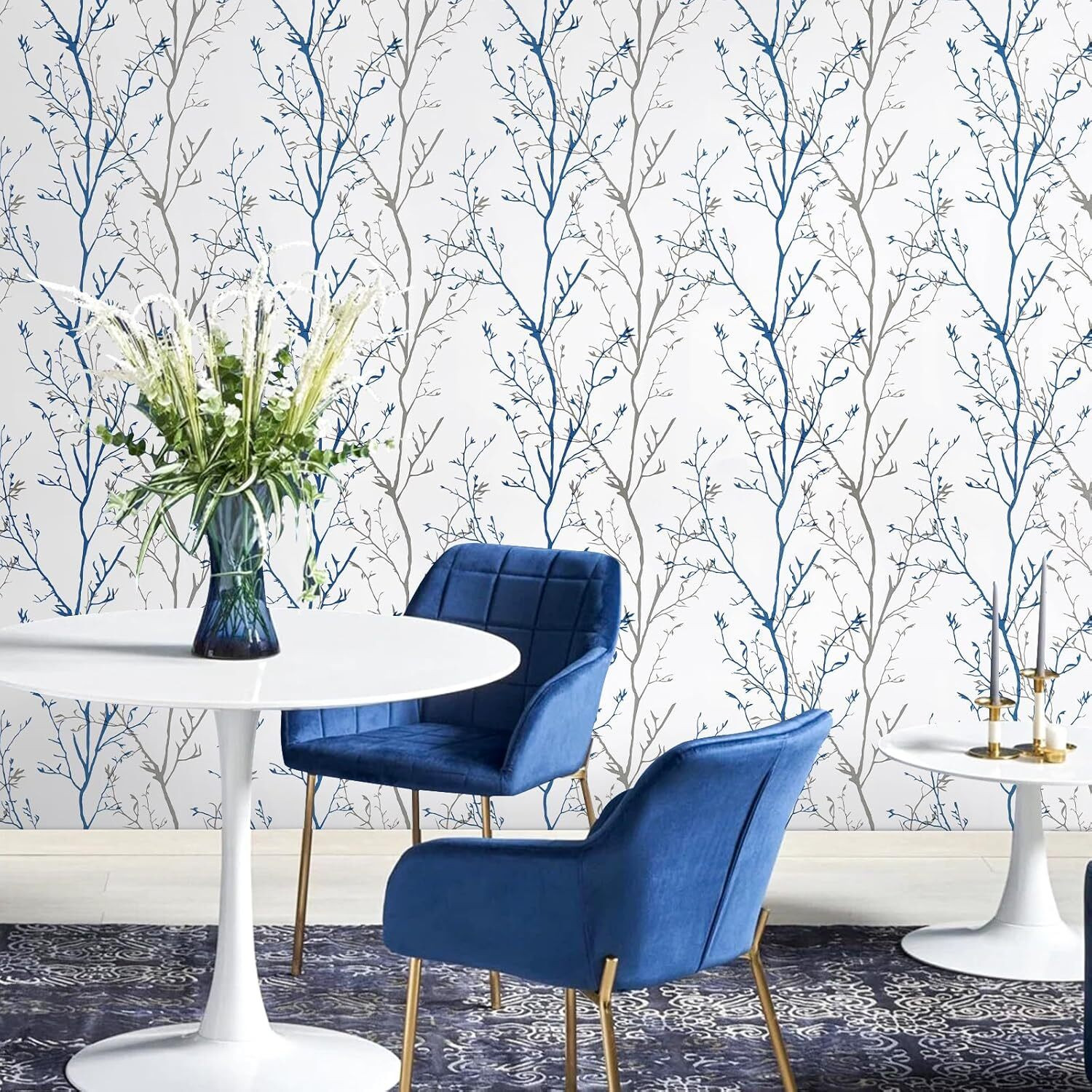 Image of Wollzo 1000 cm x 45 cm Waterproof Floral & Botanical Paper Wallpaper