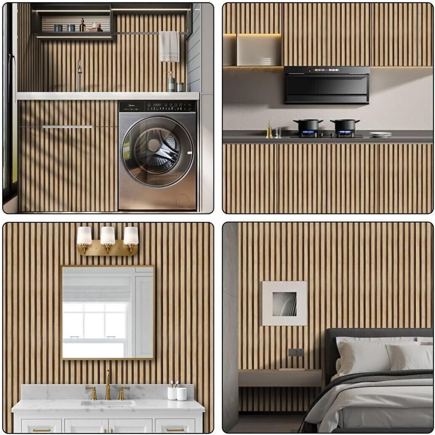 Image of FOKRIM 310 cm 300 cm wooden Sticker (Pack of 5) Self Adhesive Sticker
