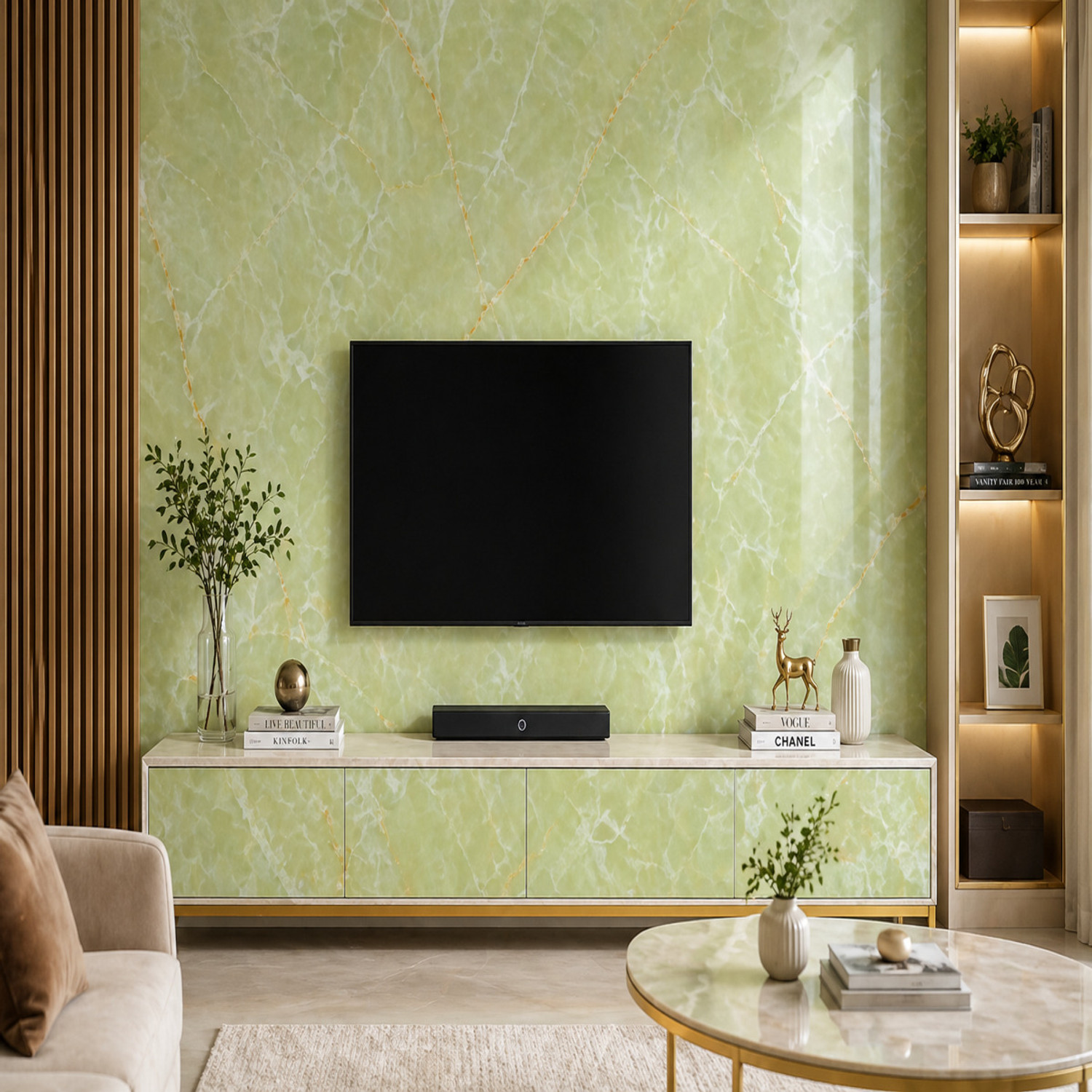 Image of Pamidhar 200 cm Marble Wallpaper Oil Proof Waterproof Self Adhesive Removable Wallpaper (2M) Self Adhesive Sticker